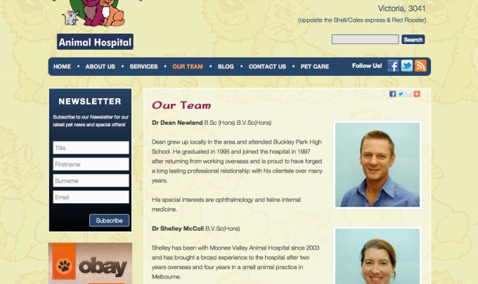 Moonee Valley Animal Hospital – Website Success Story