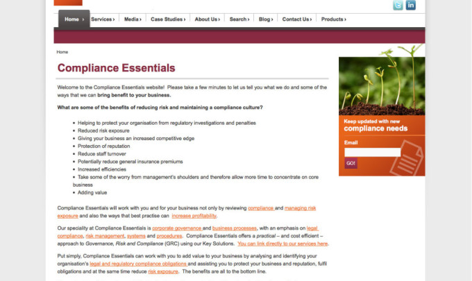 Compliance Essentials Website